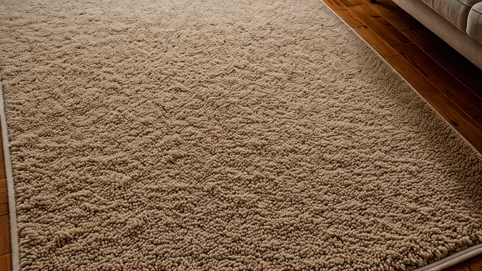 コーヒーのシミがついたカーペットの拡大写真