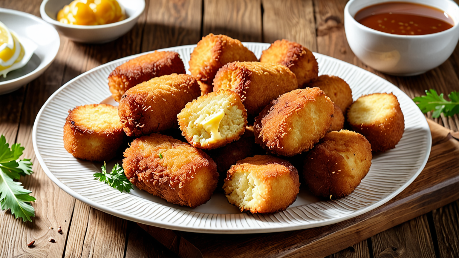 カリッと揚がったコロッケが皿に盛られている様子