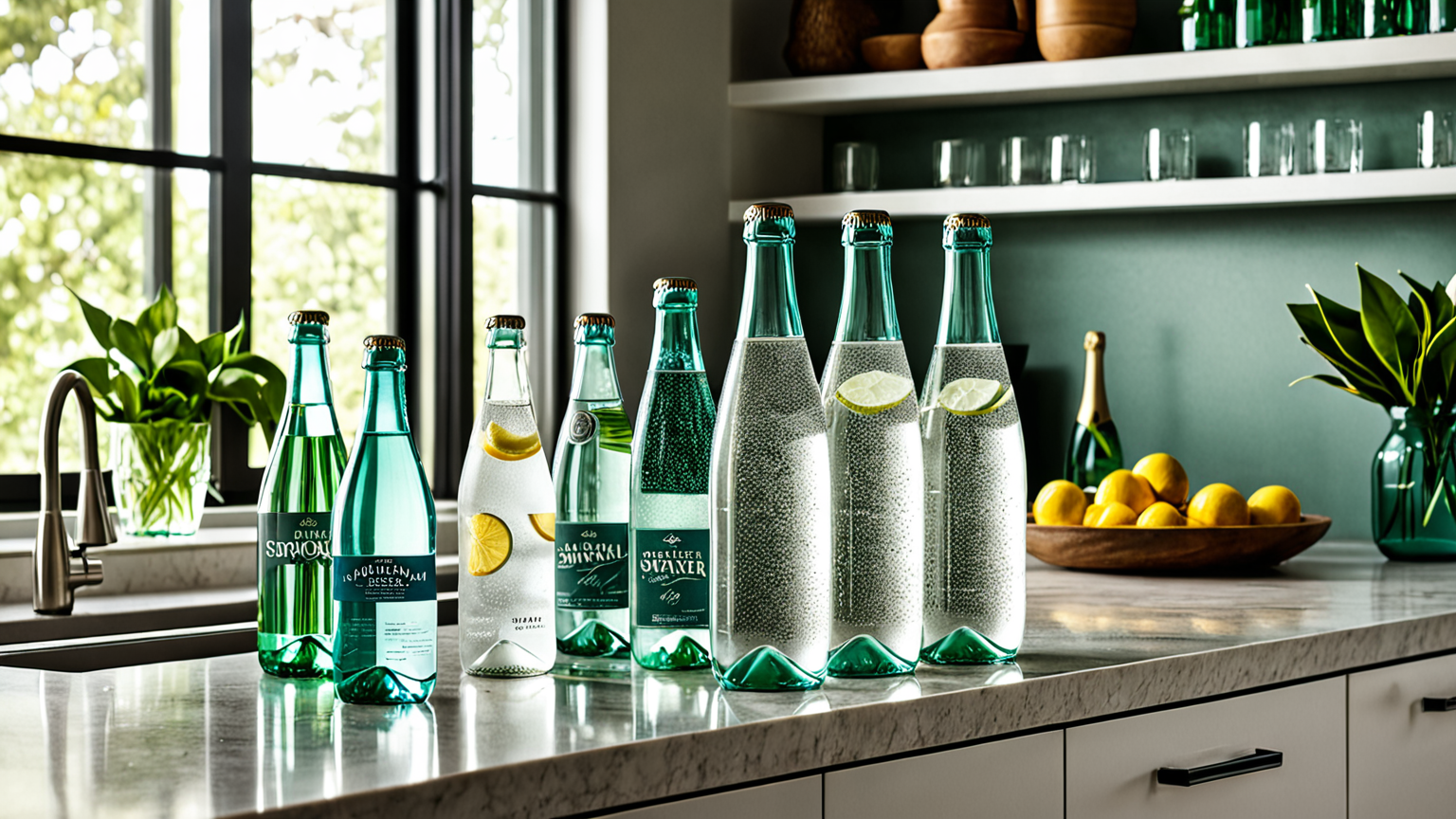 キッチンで炭酸飲料を保存する様子