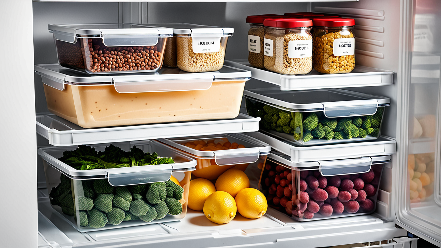 きれいに整理された冷凍庫内