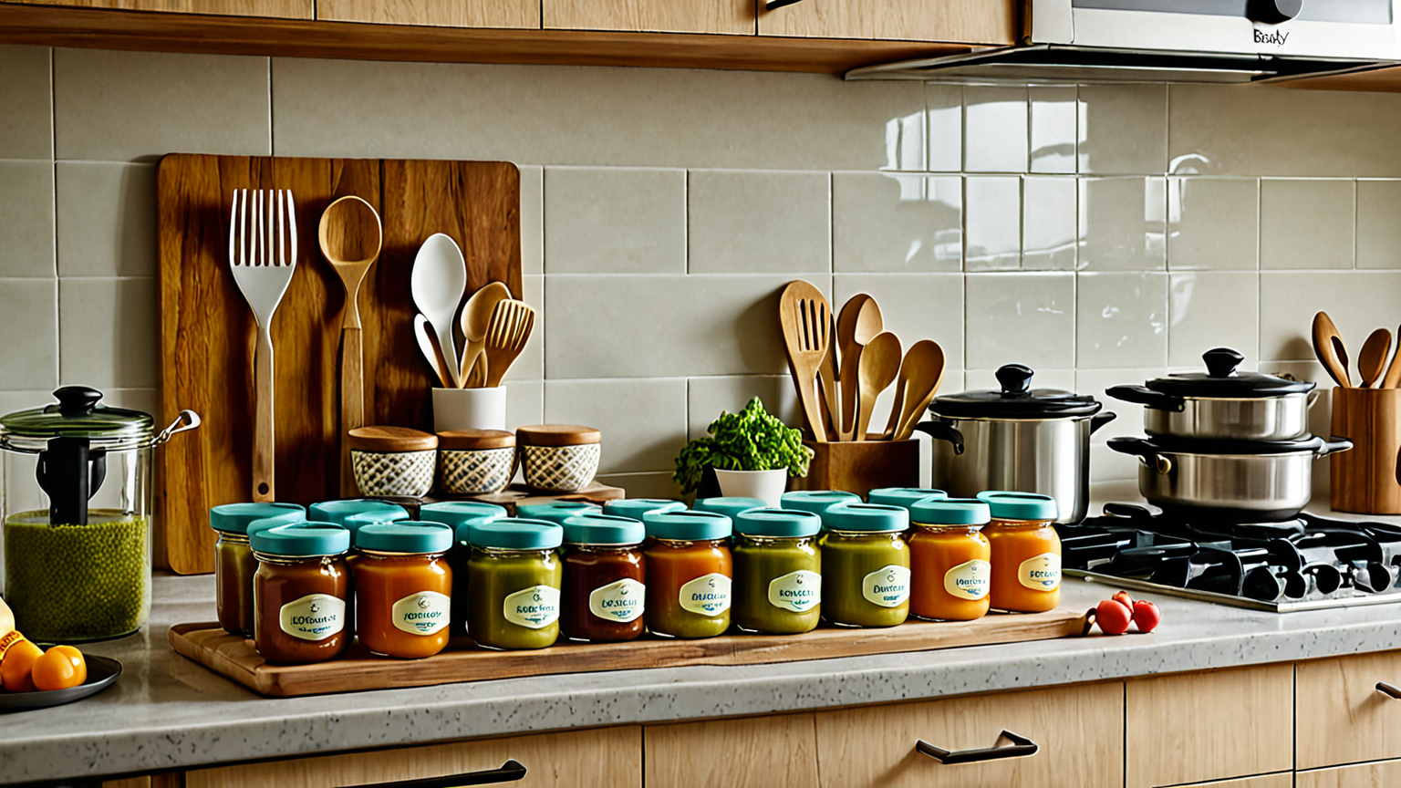 時短で離乳食を作るママ