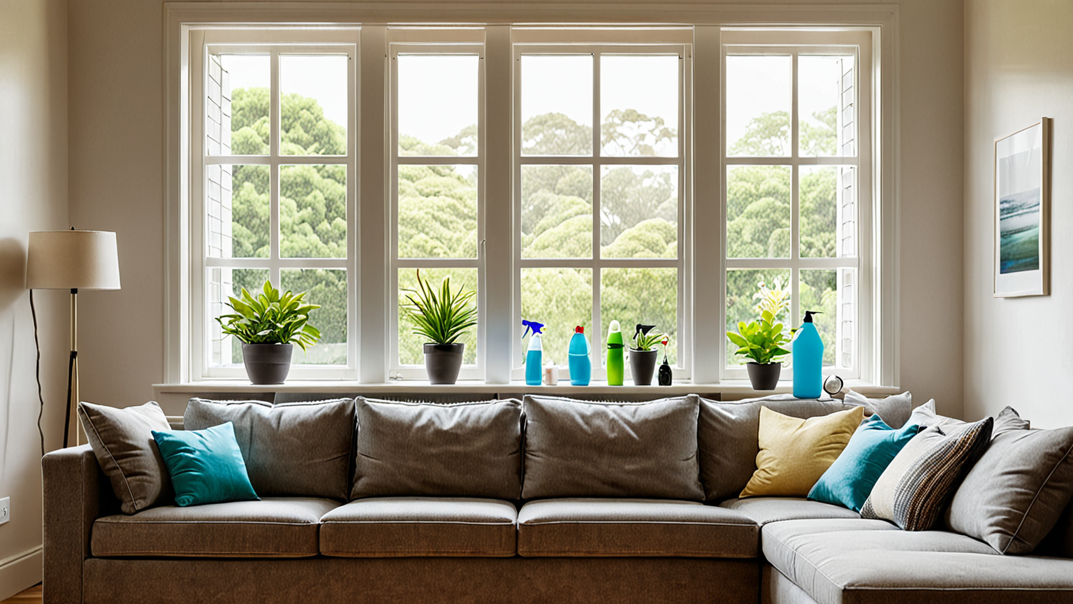 掃除時の安全対策を示すイラスト