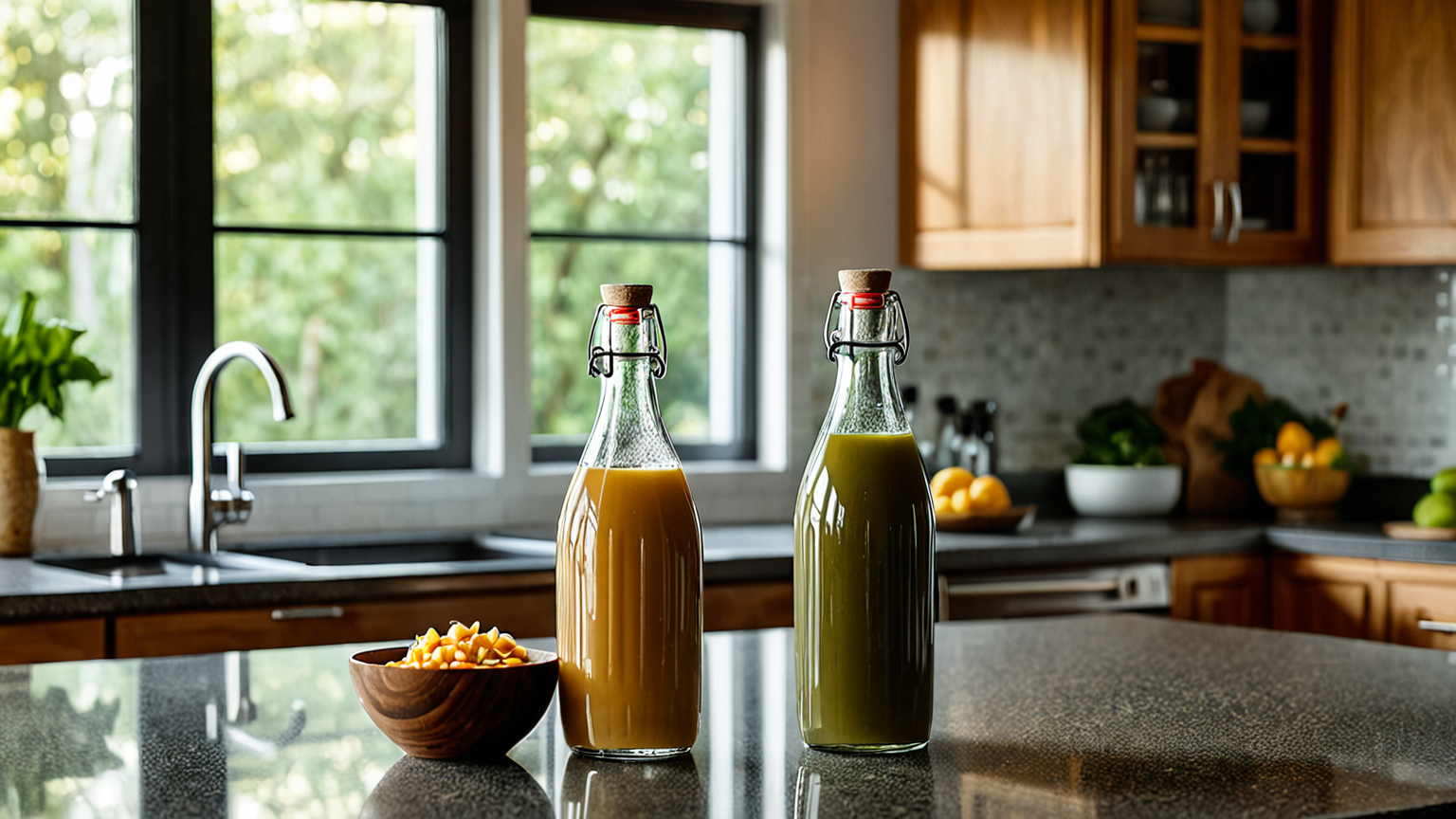 ドレッシングの瓶と冷蔵庫のイメージ