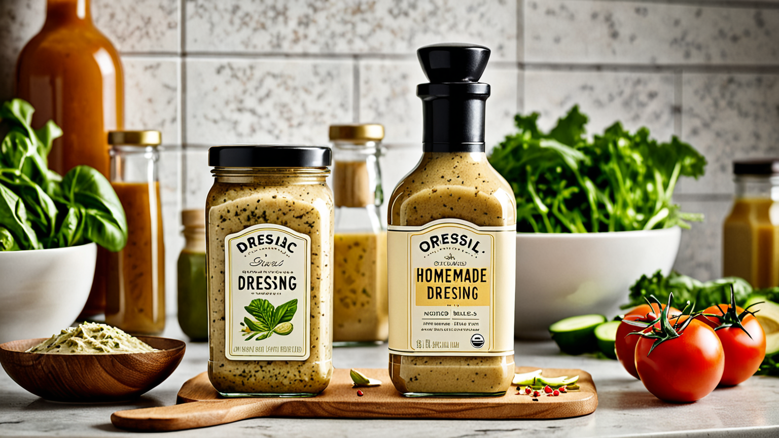 密閉容器に入れた手作りドレッシング