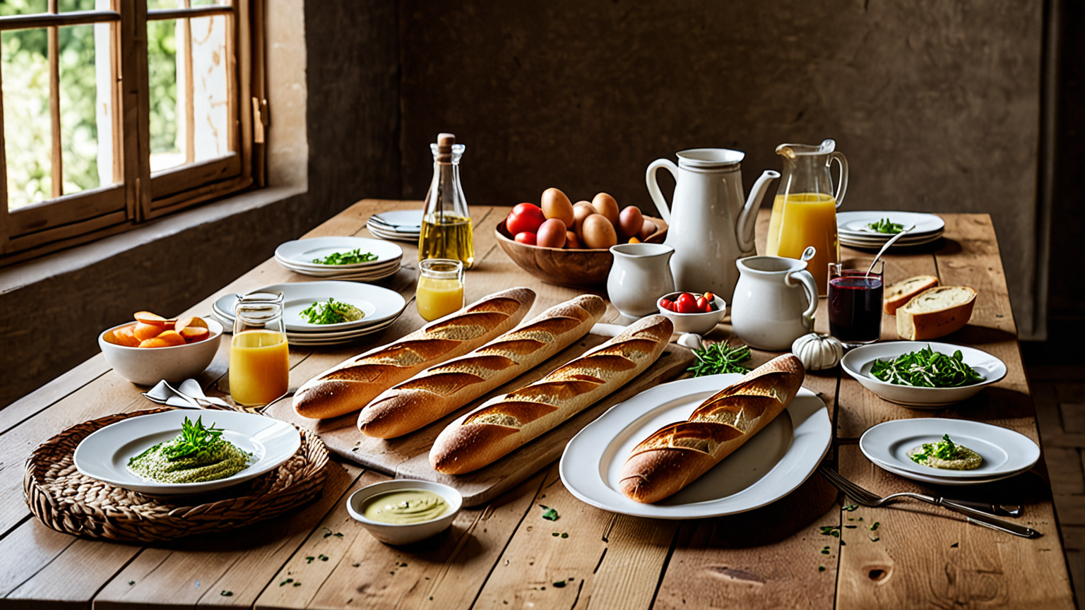 フランスパンを使った料理のイメージ