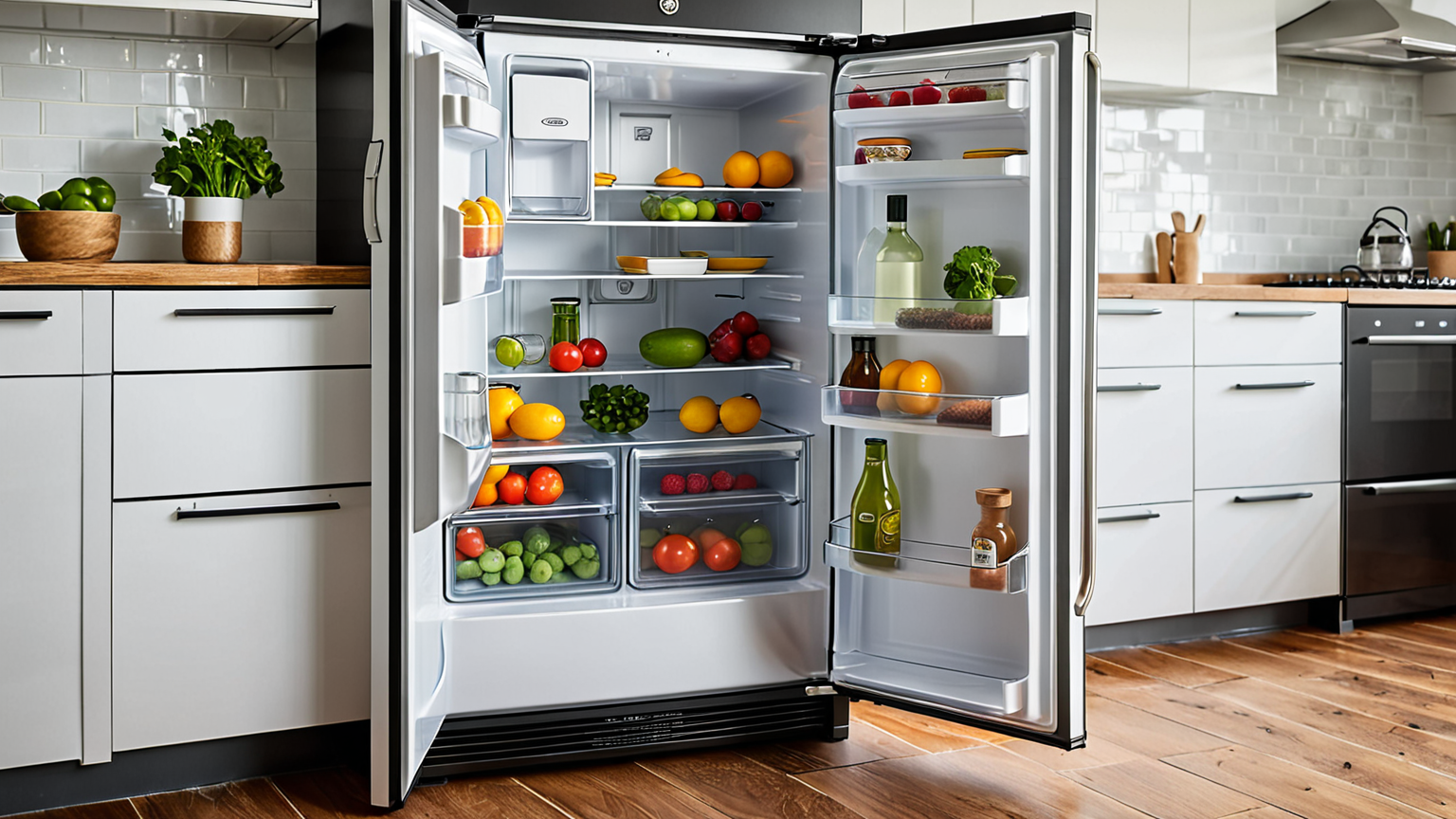 冷蔵庫のドアパッキンの汚れをチェックする様子