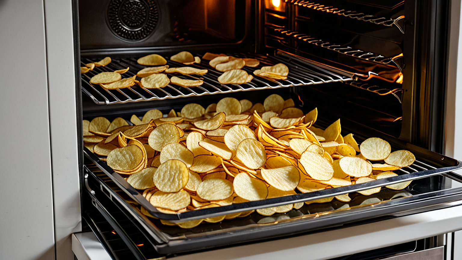 オーブンで温めるポテトチップス