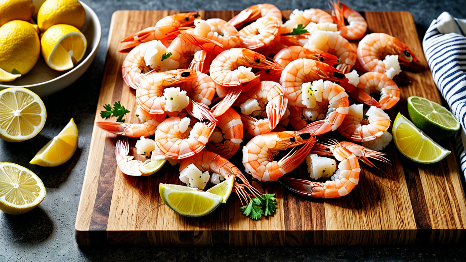 殻付きエビと取り除いた背わた