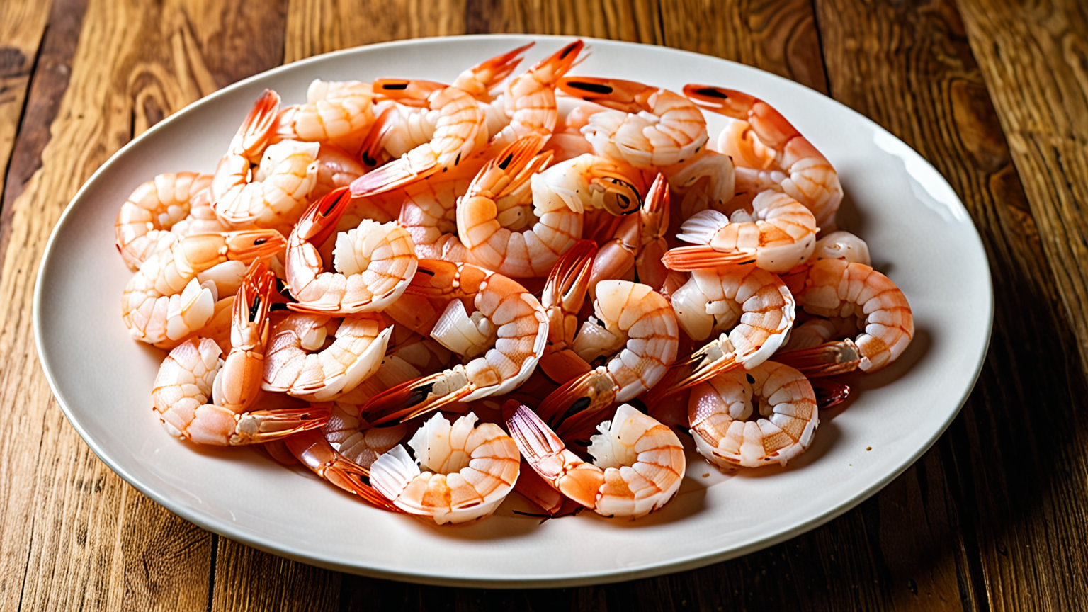 きれいに背わたを取ったエビの料理