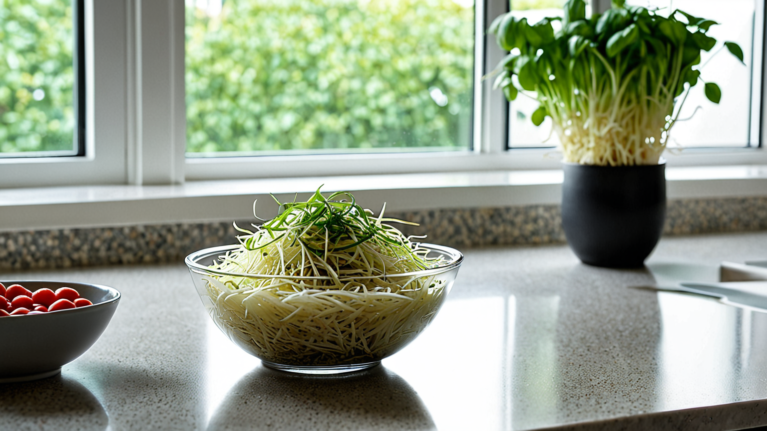 料理中のもやしの様子