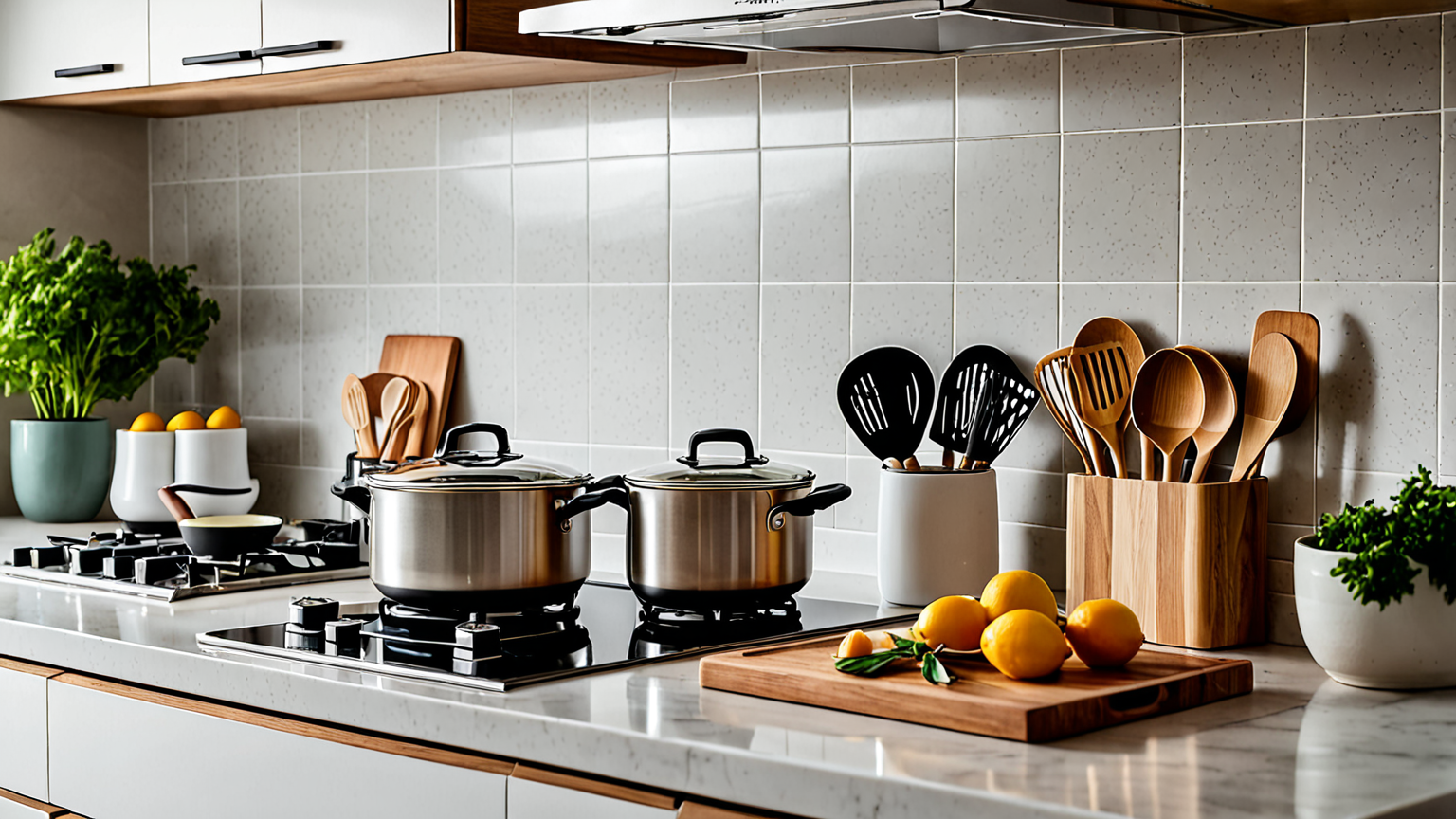 清潔なキッチンと調理道具
