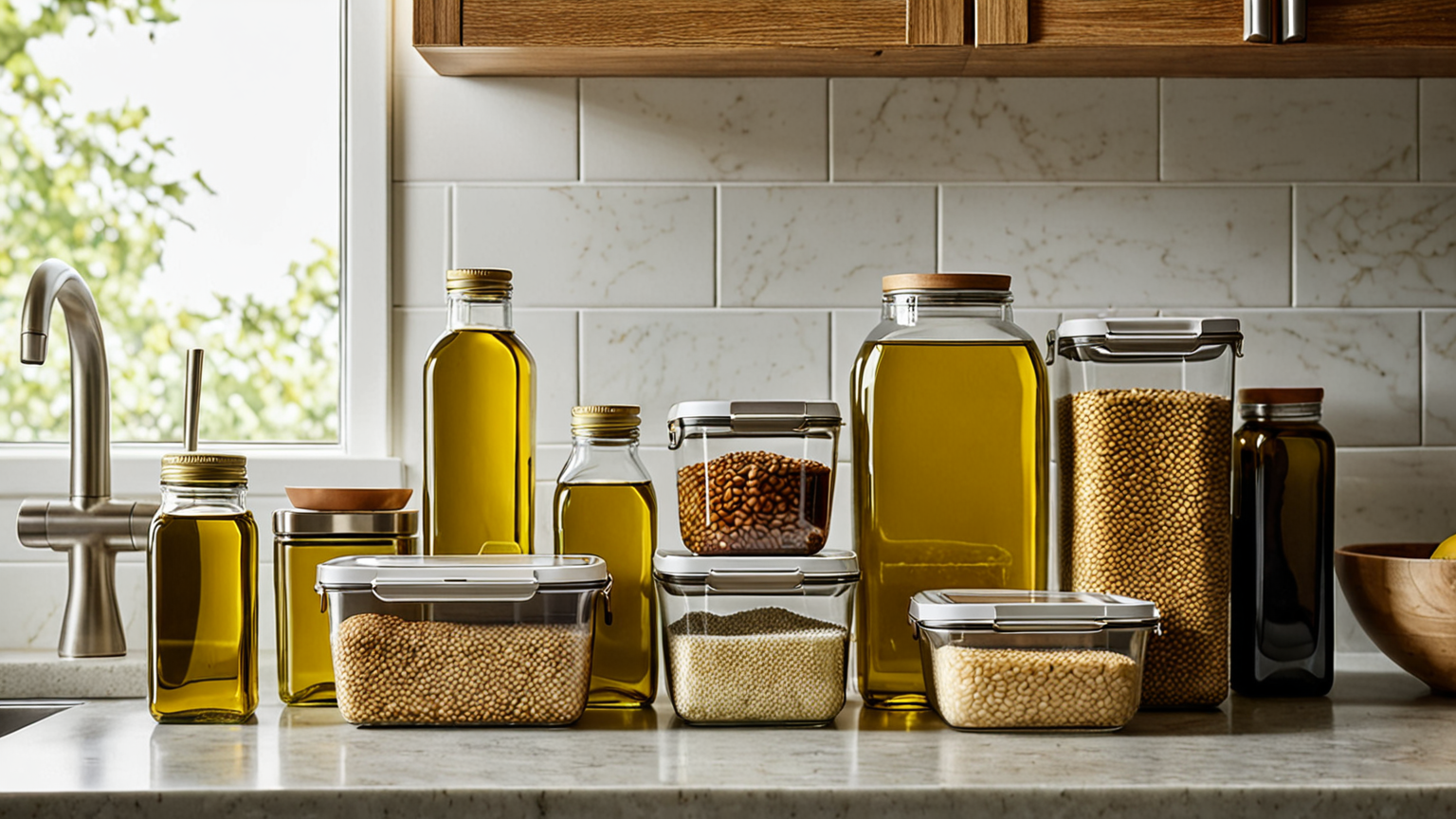 ごま油の瓶と保存容器