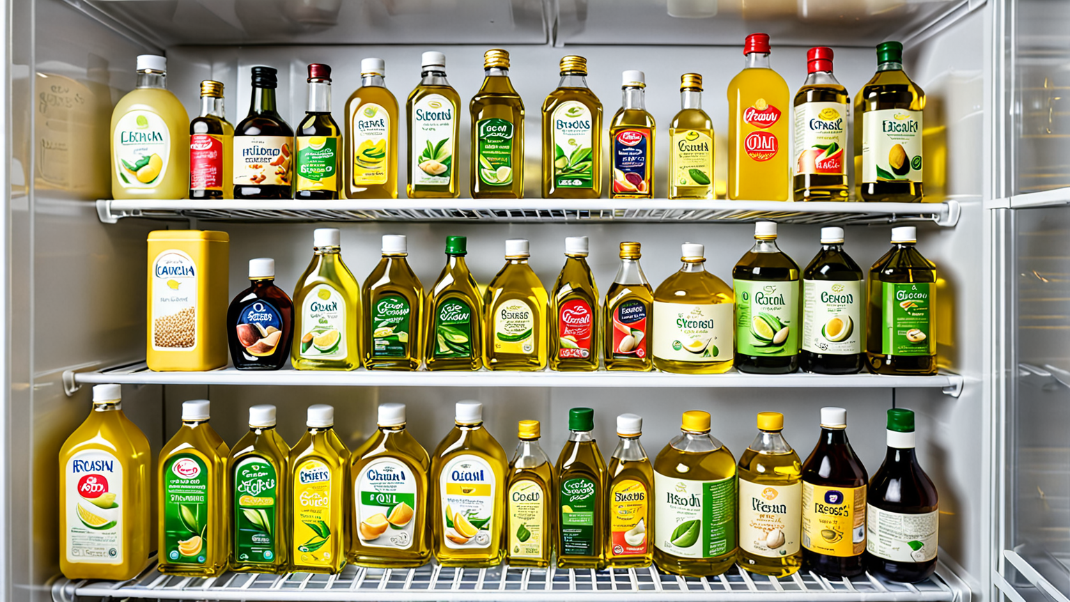 冷蔵庫の中で整理されているごま油