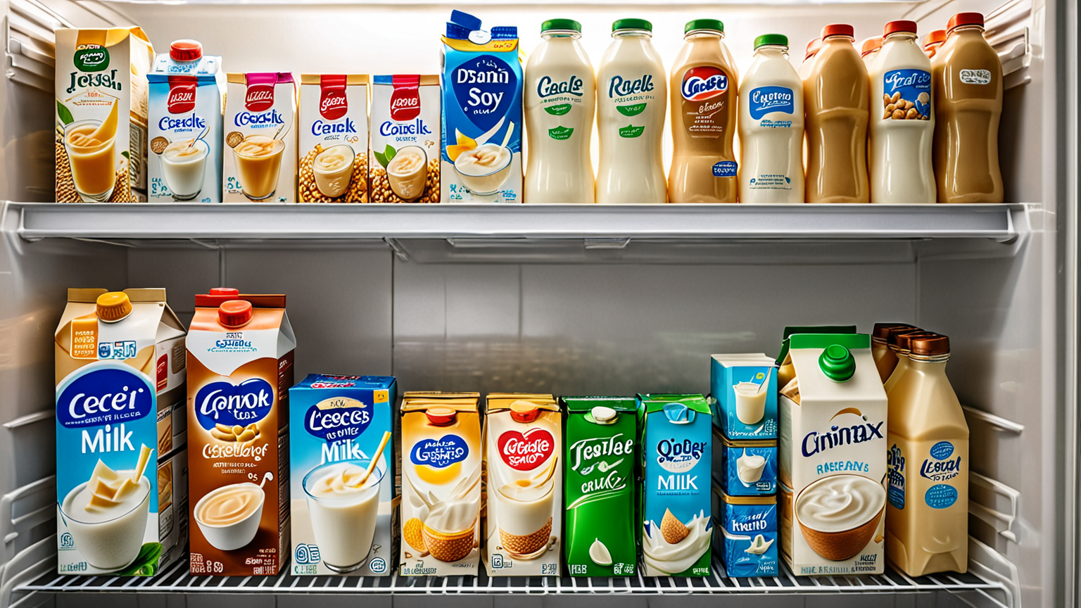 冷蔵庫内の豆乳パック