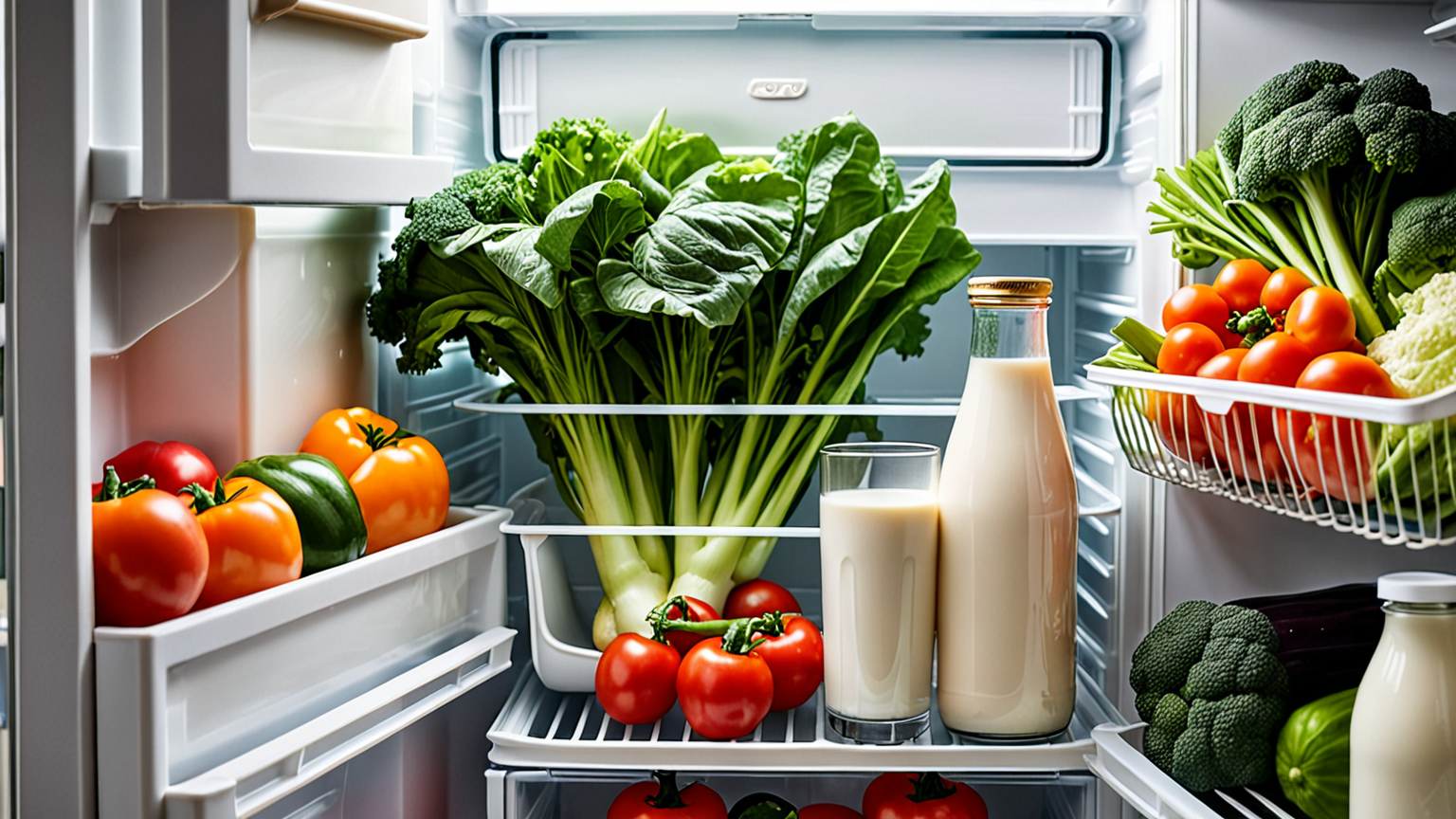 豆乳を冷蔵庫の野菜室に入れて保存している様子