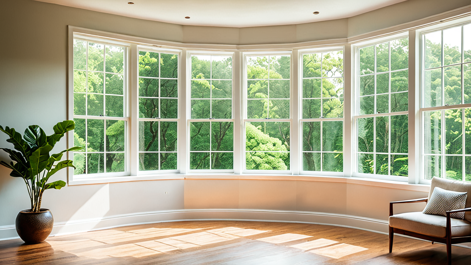 窓を開けて換気している部屋