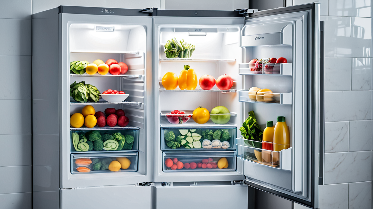 冷凍庫の霜を取り除いている様子