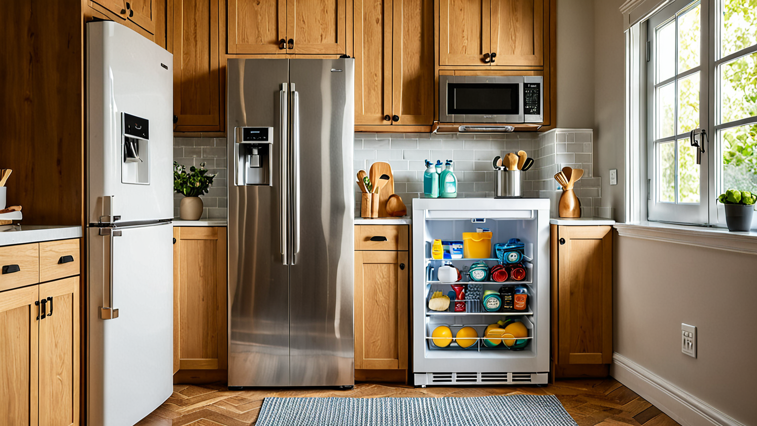 掃除用具と自動製氷機