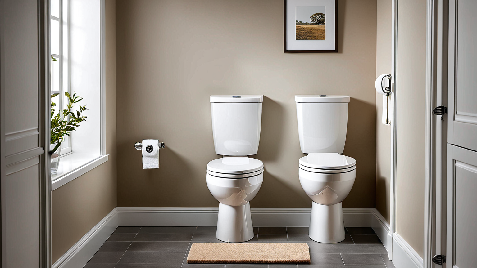 便座裏の掃除をしている様子