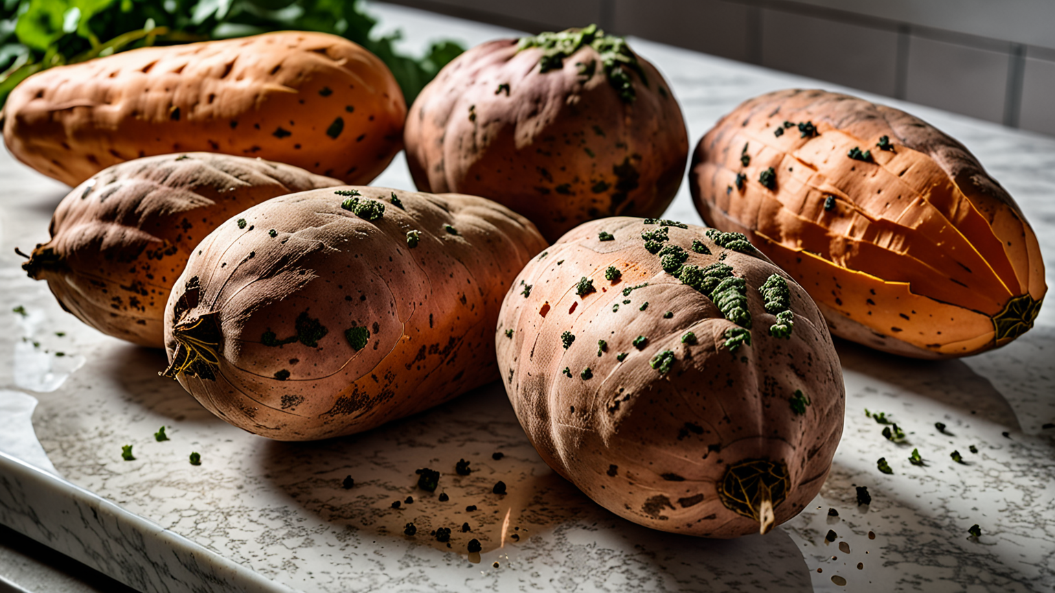 さつまいもにカビが生えている様子