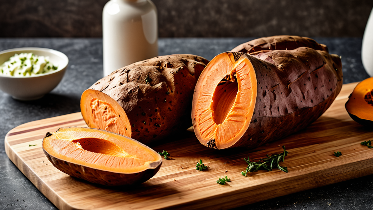 焼き芋を切っている様子