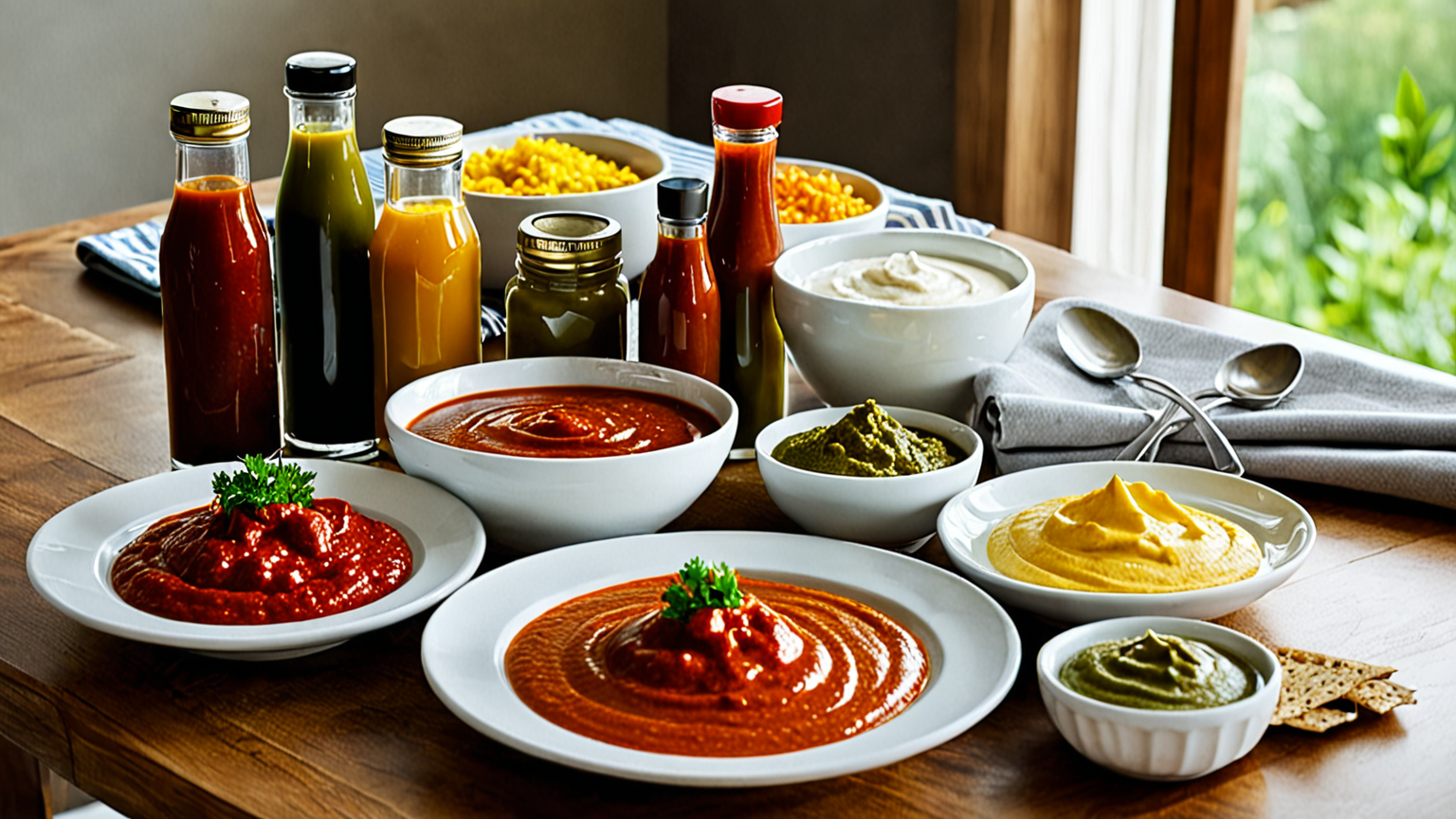 調理中の食卓で使われるソース