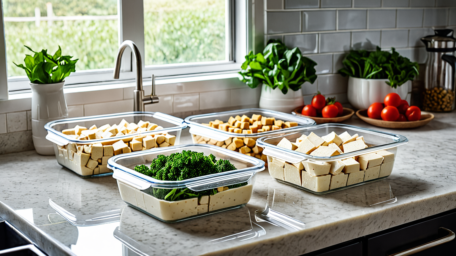 冷凍保存用の容器に入った豆腐