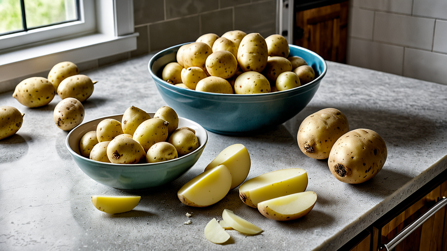 じゃがいもの皮をむく様子