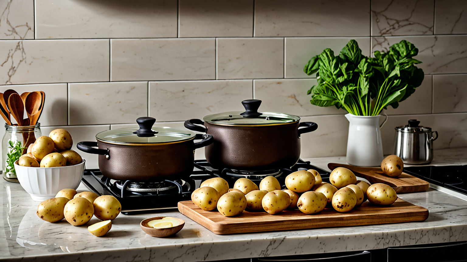 調理中のじゃがいもと疑問のイメージ