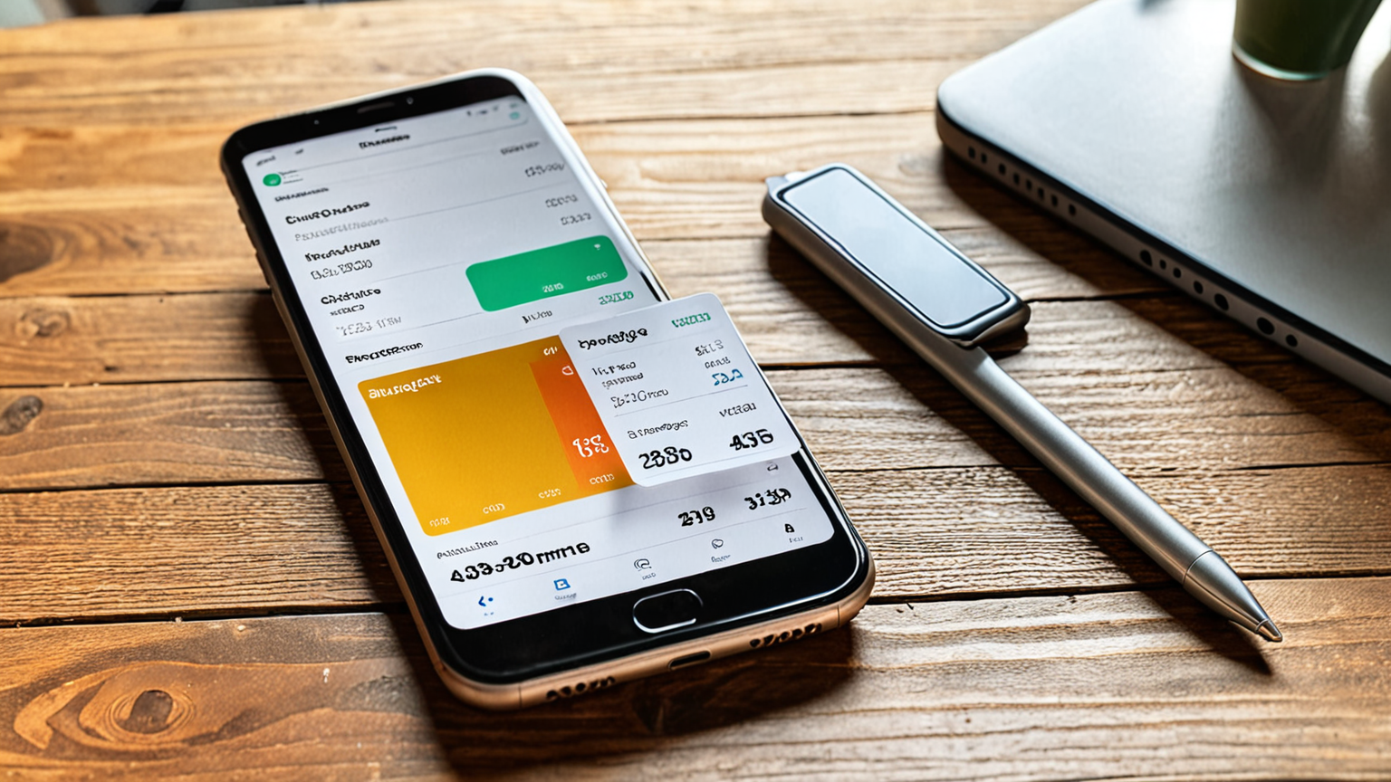 スマホ画面に家計簿アプリを表示