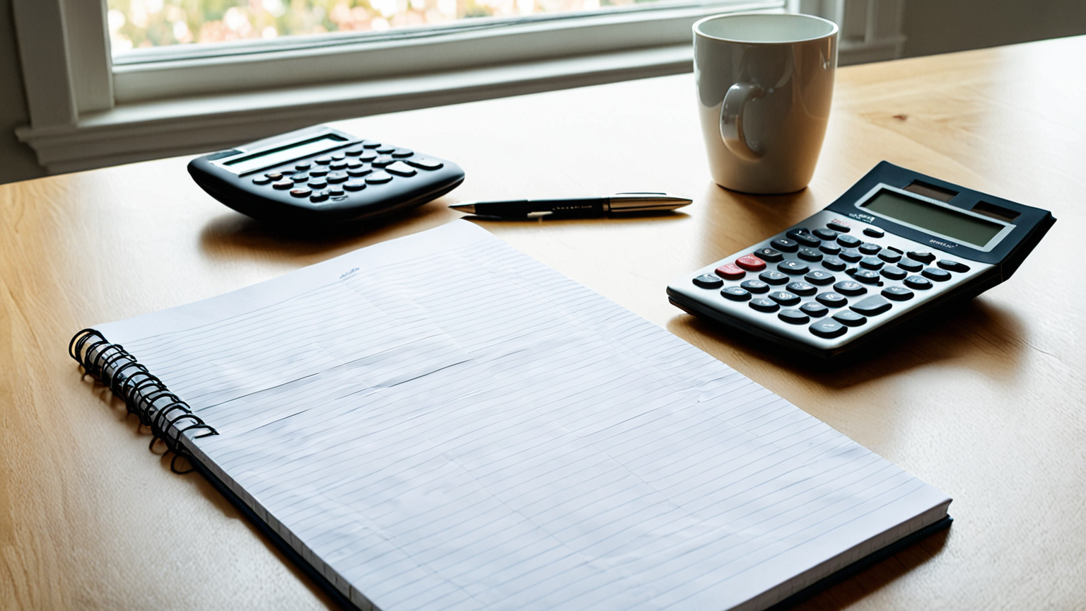 節約メモと電卓