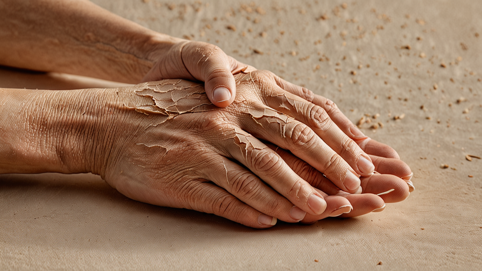 乾燥してひび割れた手のイラスト