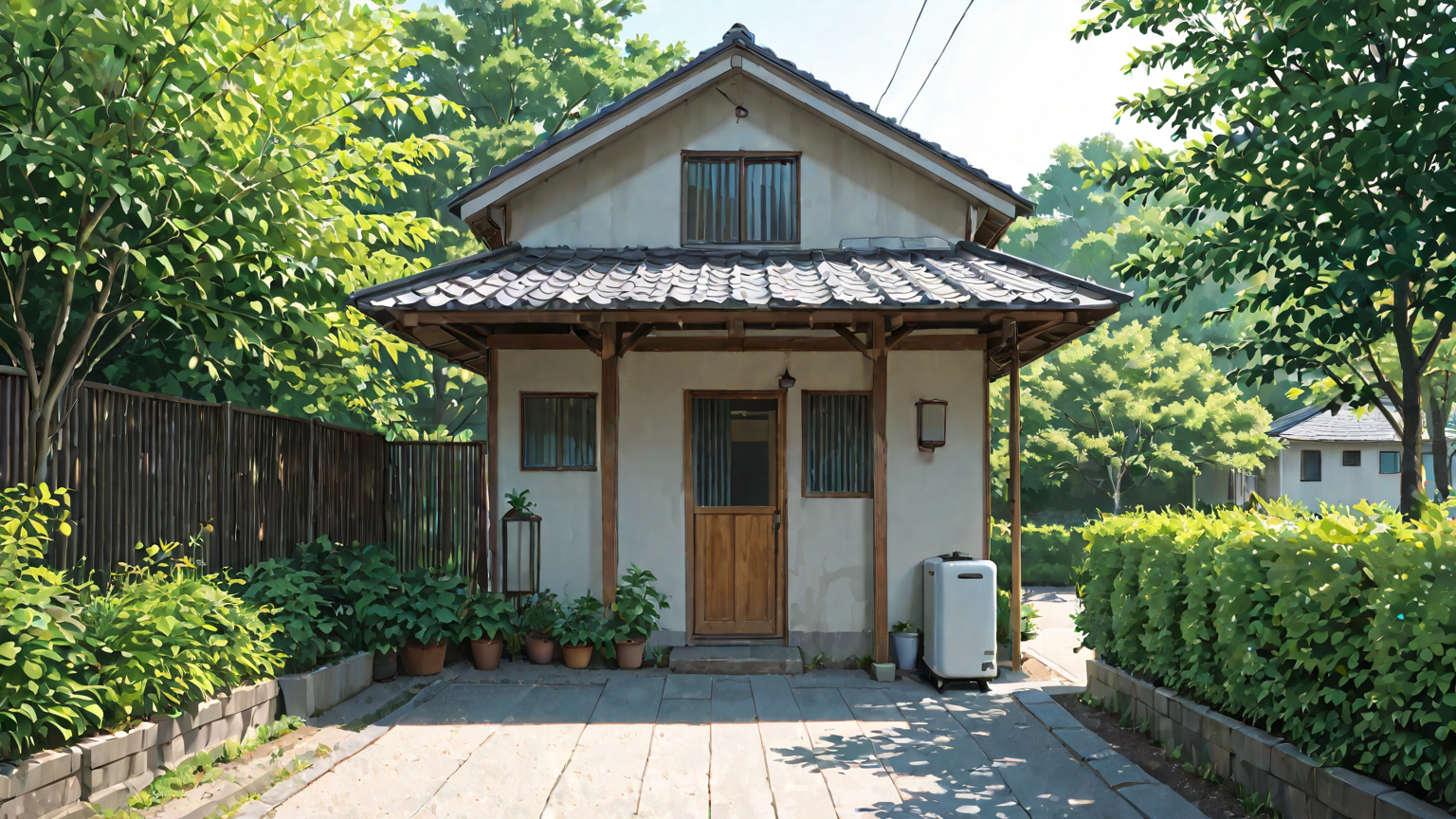 室外機の清掃作業を行う様子