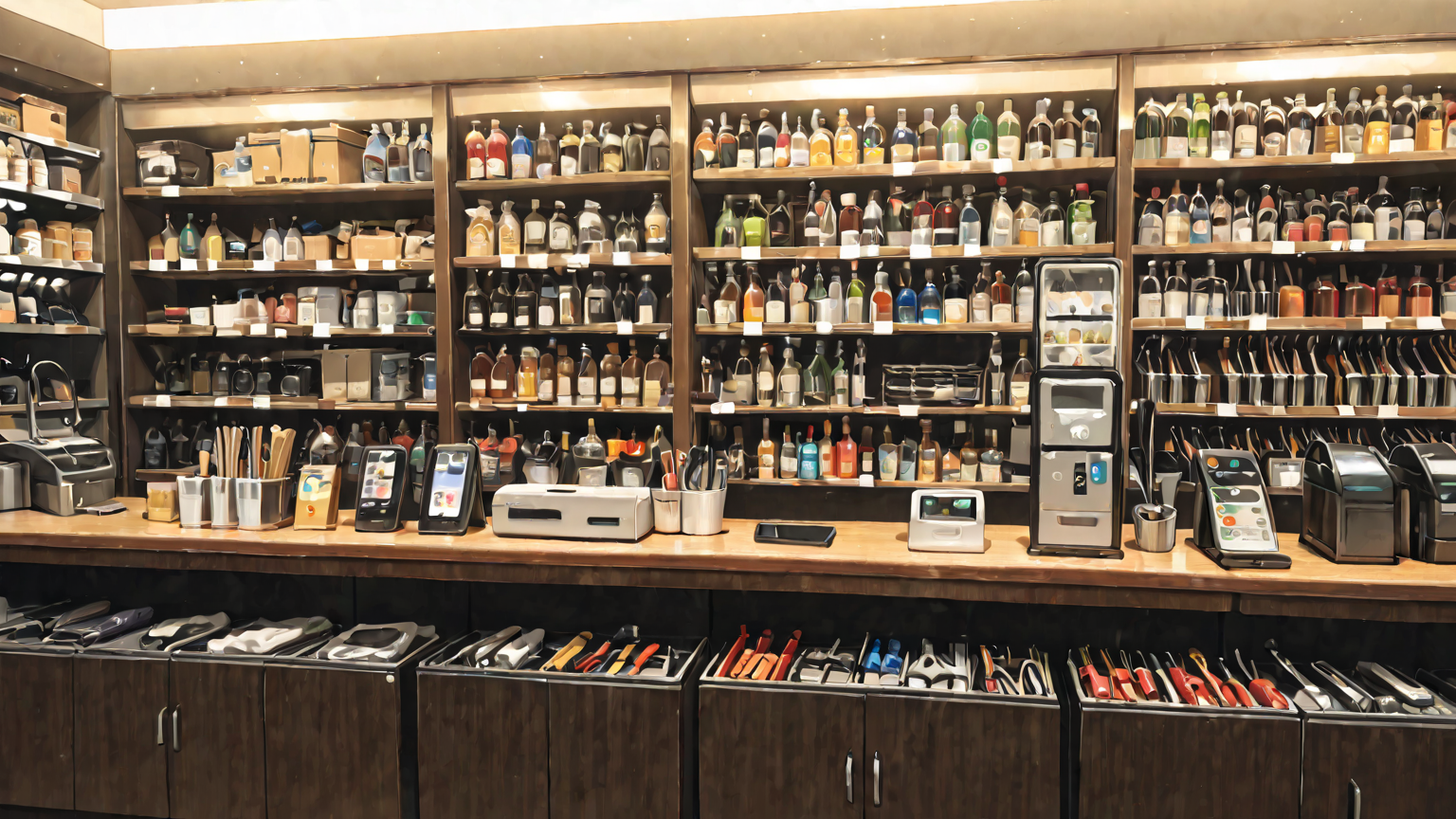 スマホ修理店のカウンター