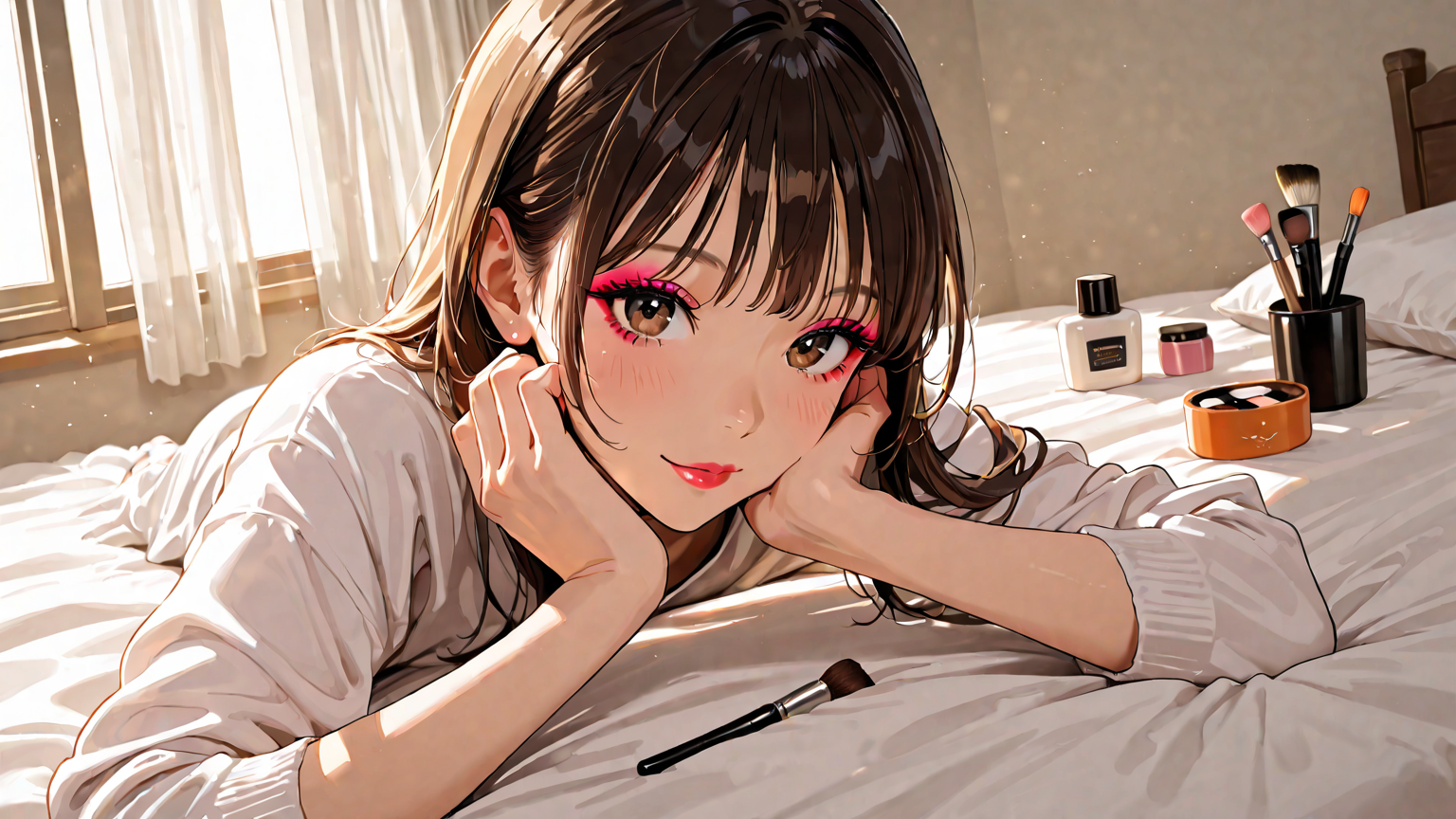 メイクブラシとフェイスパウダー