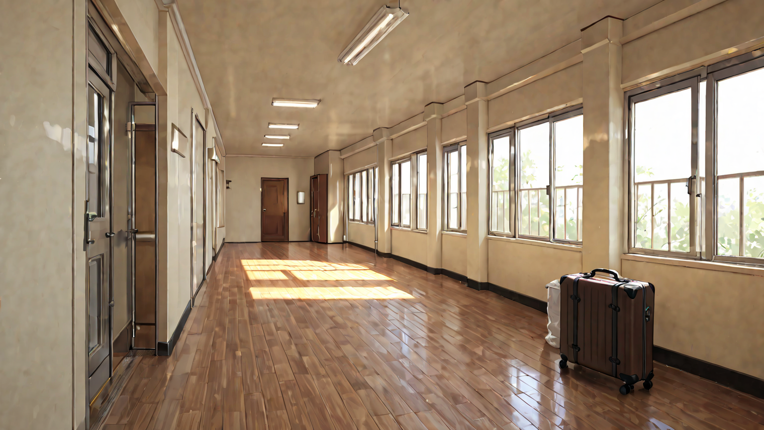 スーツケースを掃除している様子