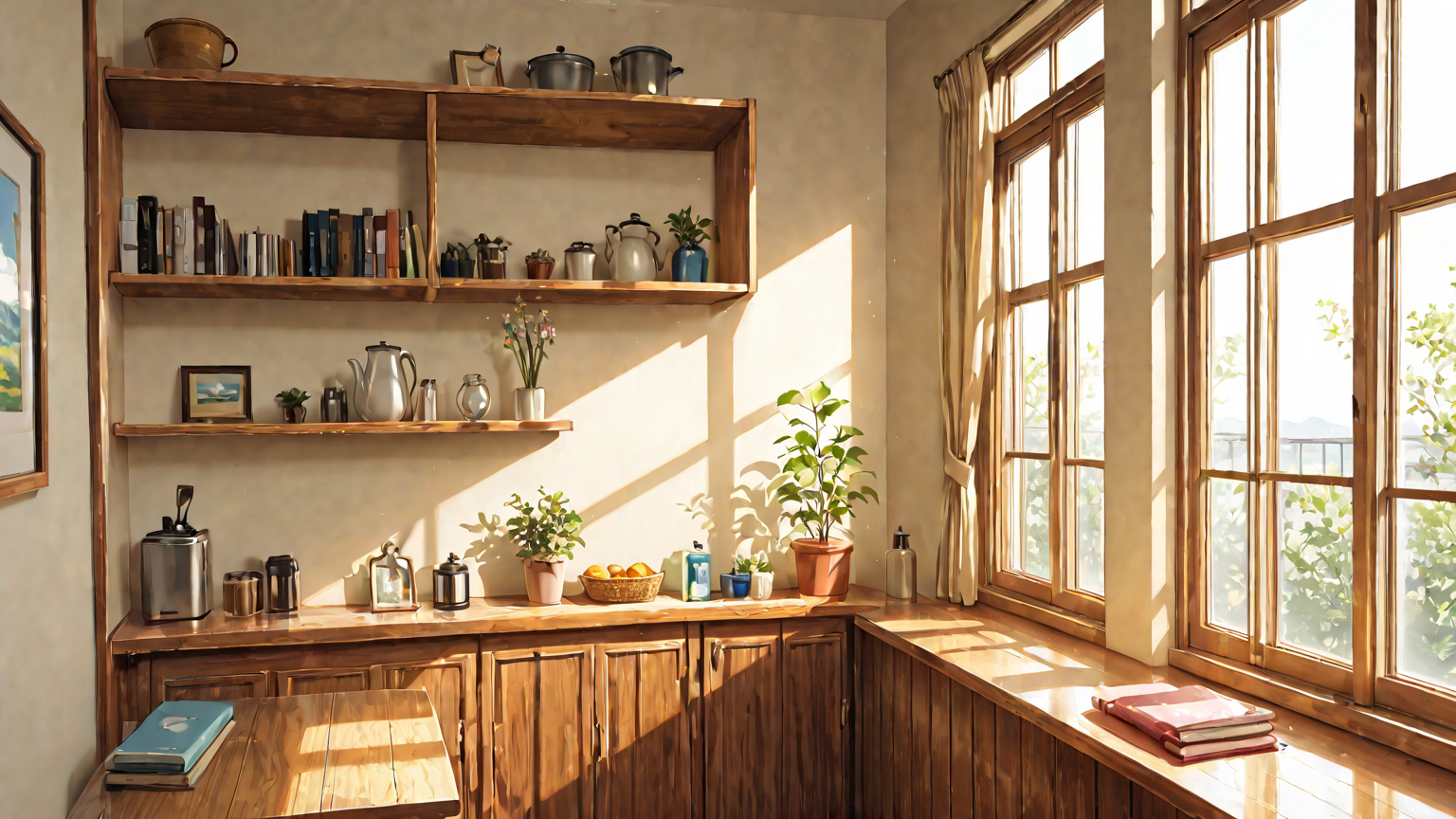 臭い消しグッズと換気している部屋