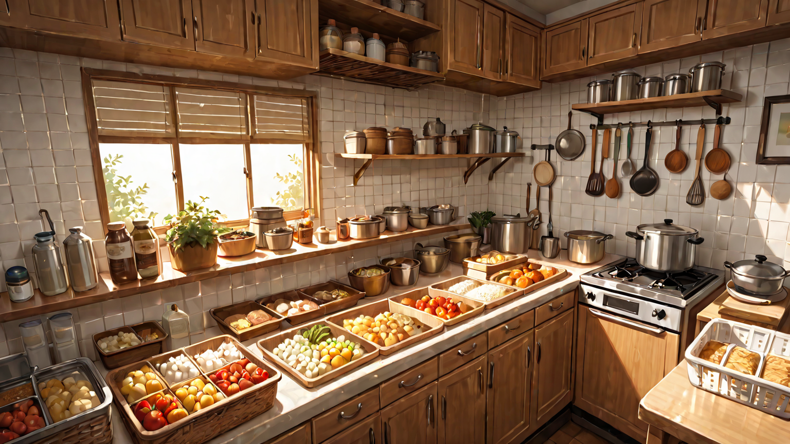 保存容器に入った調味料や食材