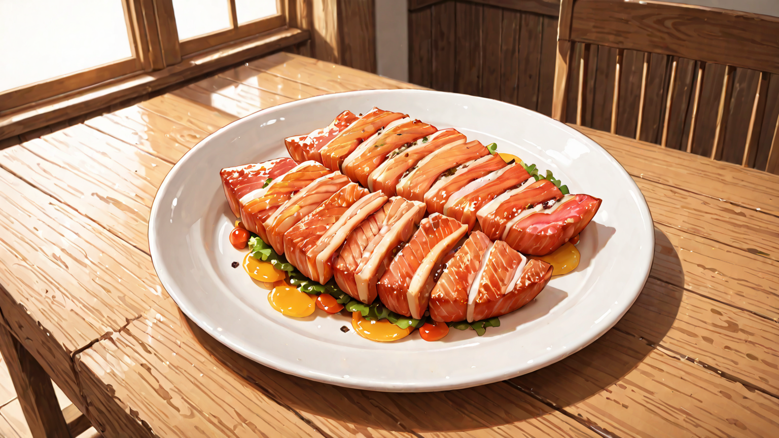 焼き鮭の切り身が皿に盛られている様子