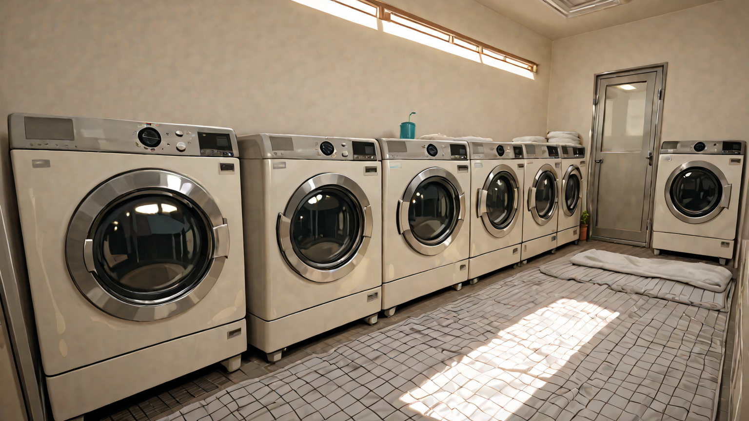 防振マットと洗濯物の均等配置のイメージ