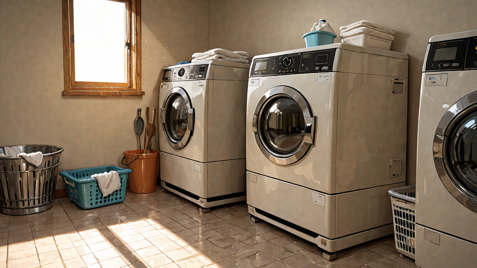 洗濯機と手洗いのイメージ