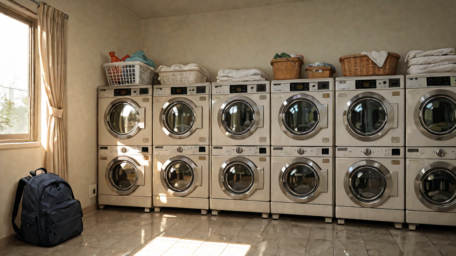 洗濯機でリュックを洗う準備