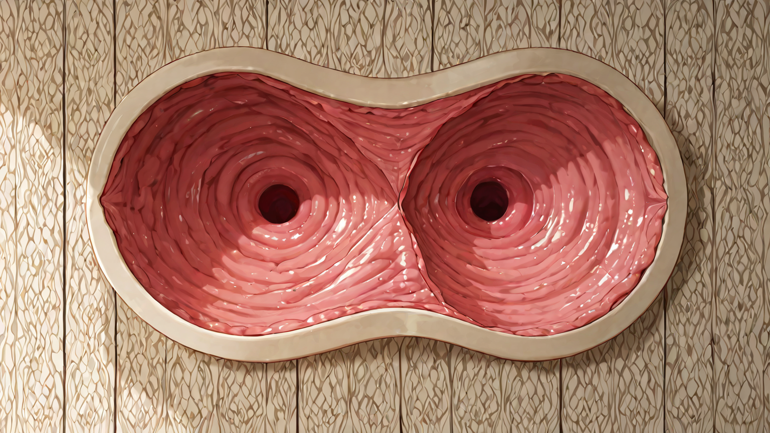 壁紙の剥がれ部分を補修している様子