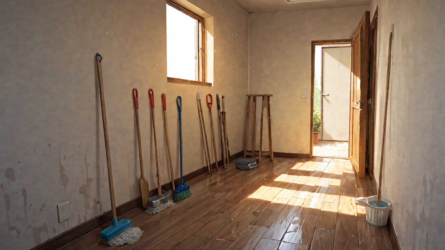 補修後の壁紙を美しく保つための掃除用具