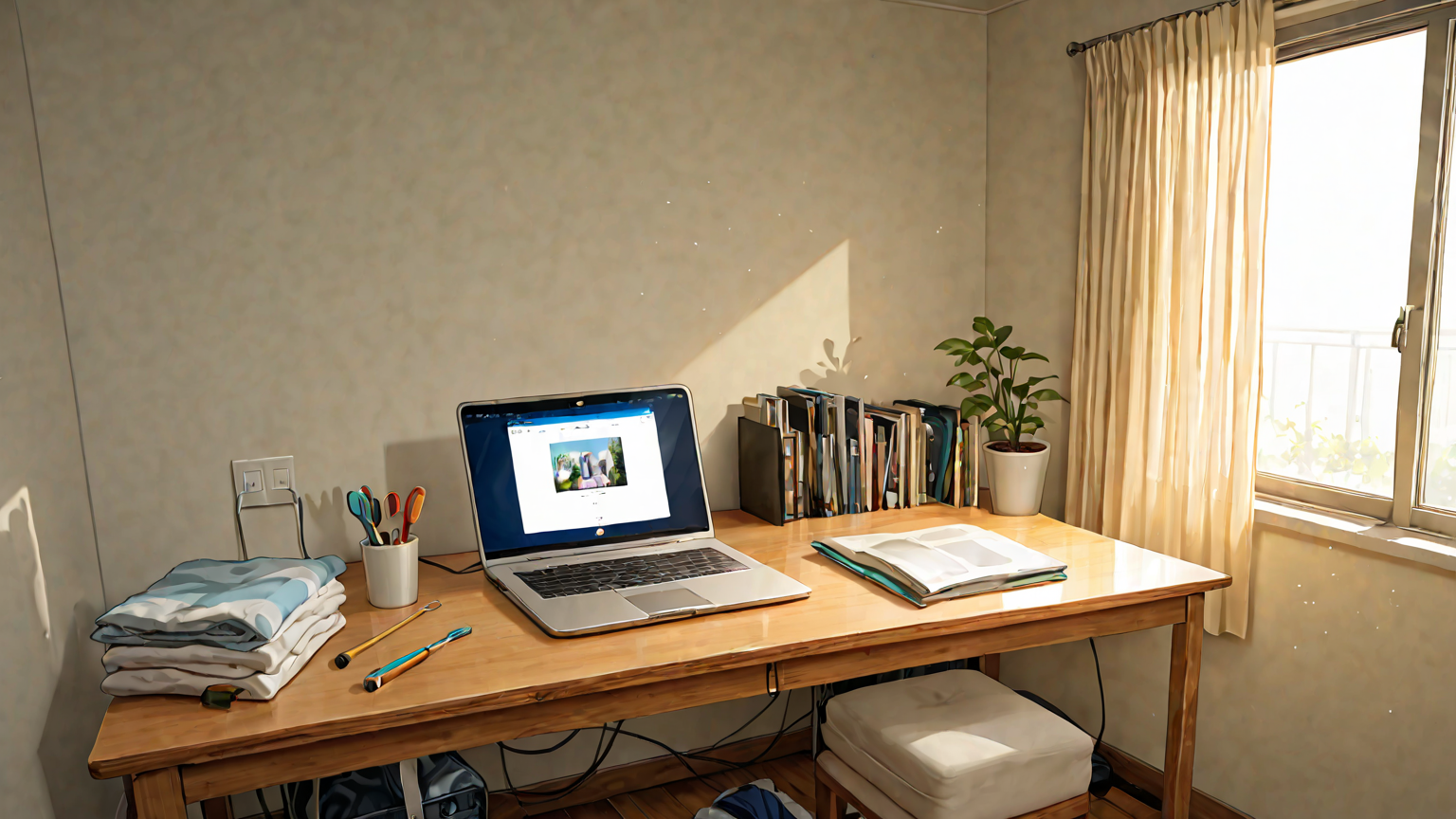 パソコン内部の掃除をする様子