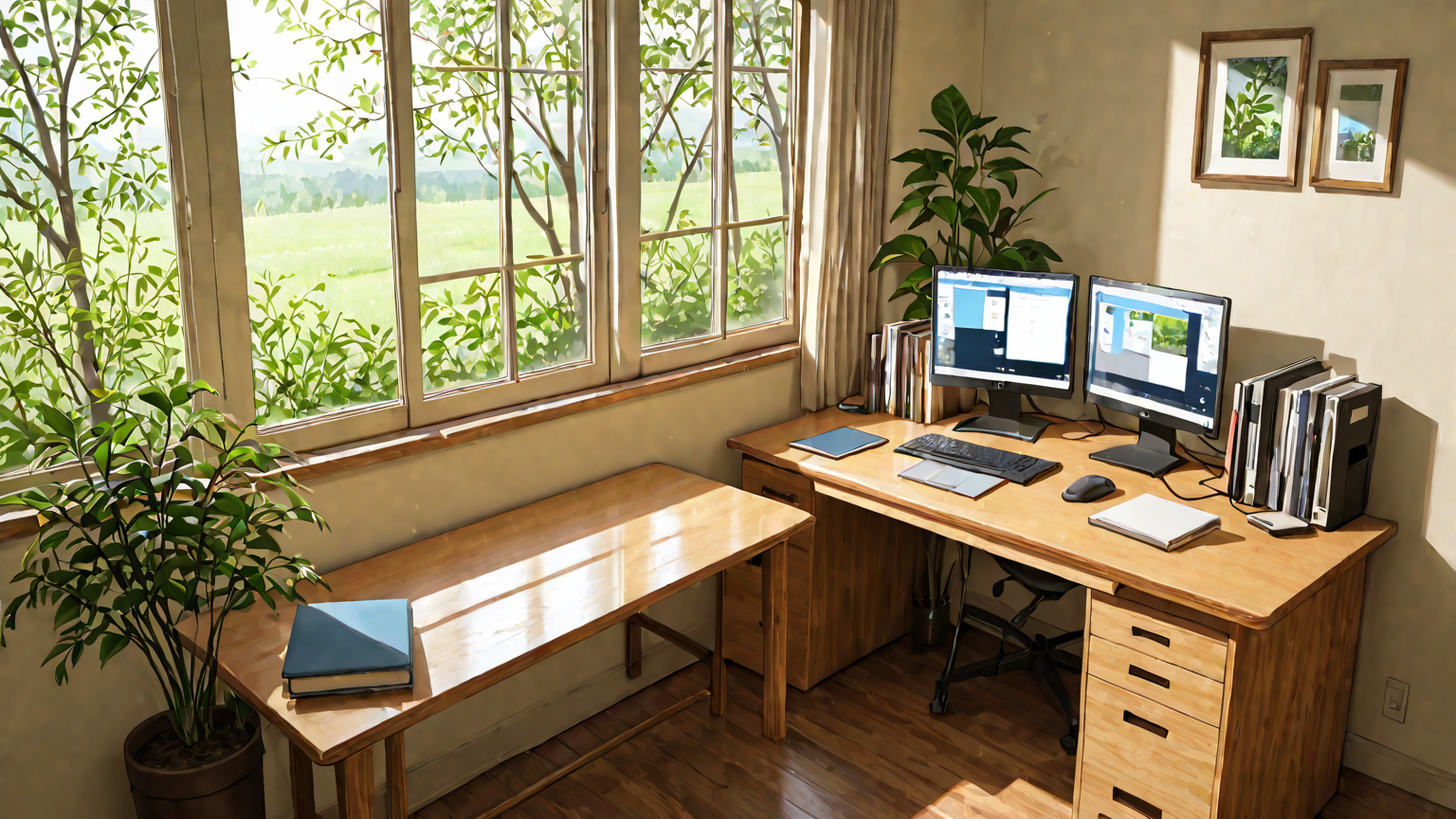 パソコンの設置環境例（風通し良いデスク周り）