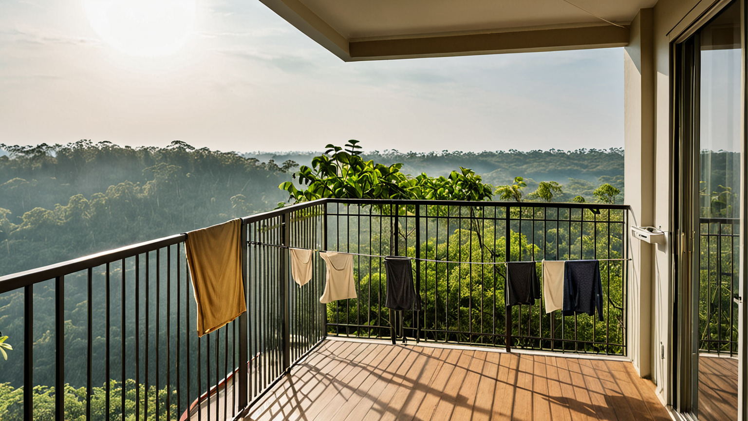 ベランダ 物干し竿 汚れ 掃除のイメージ画像