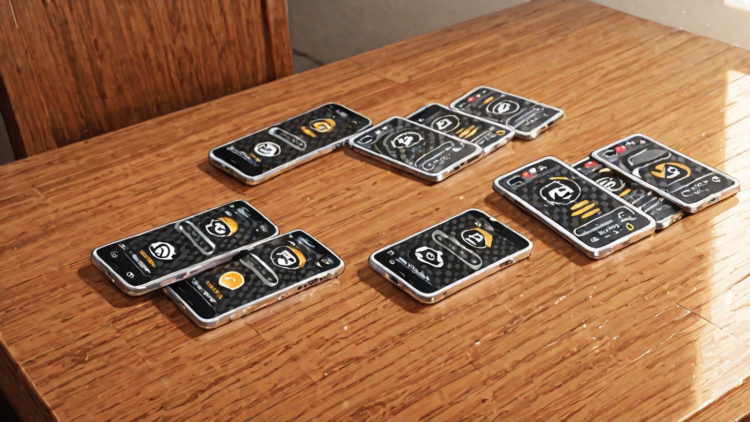 複数の電子マネーカードとスマホ画面