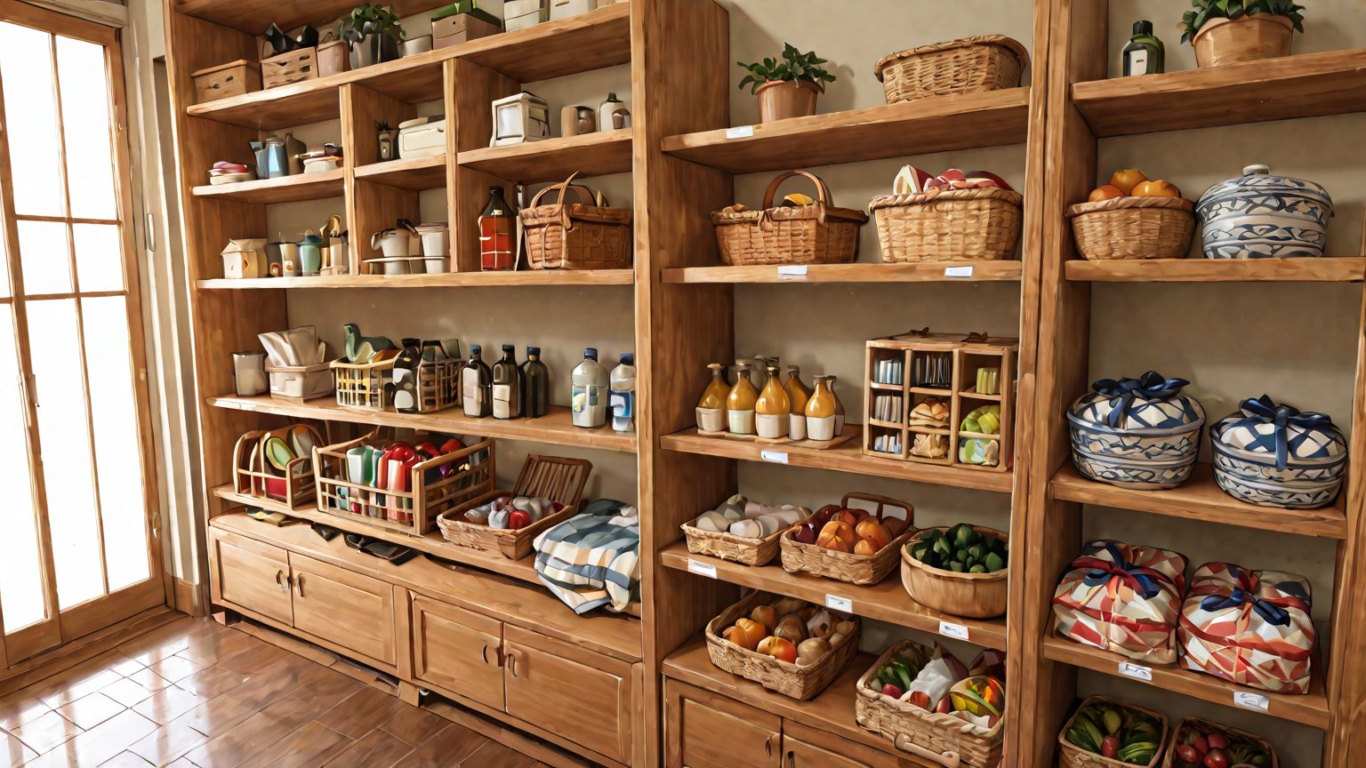 整理された日用品の棚