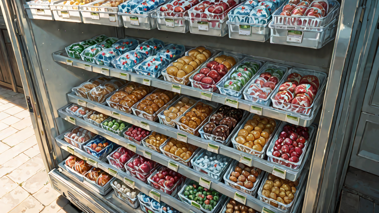 冷凍保存された複数の食材